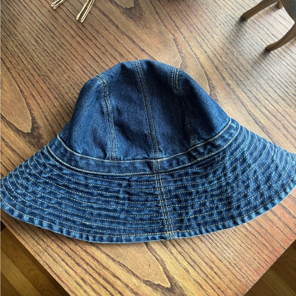 Denim J Crew circle brim hat